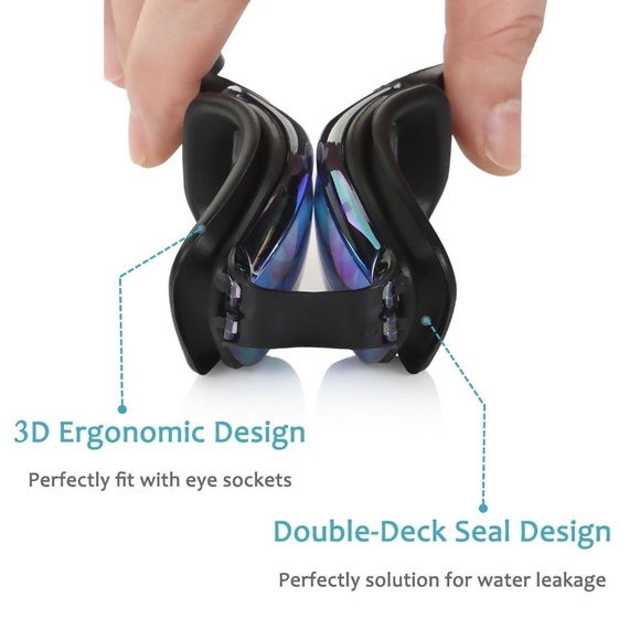 Anti fog UV protection Swimming Goggle. Color Aqua - Picture 5 of 7